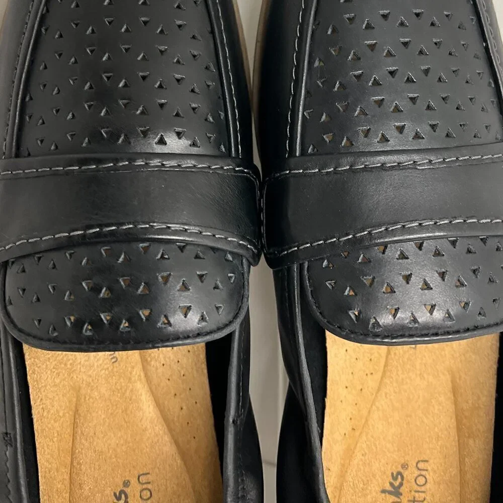 Clarks Collection Black Leather Lyrical Way Loafer Size 9